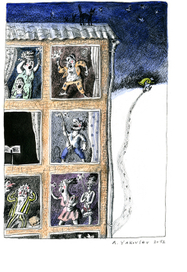 Тишина. Карикатура