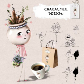 Дизайн персонажа для гончарной мастерской 