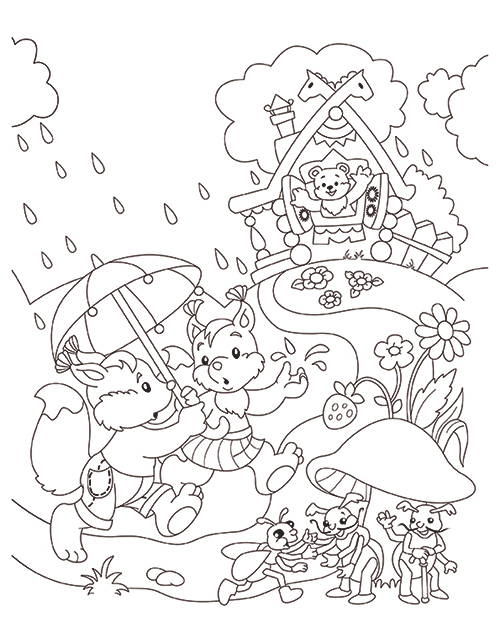 Логопедическая раскраска. Дождик