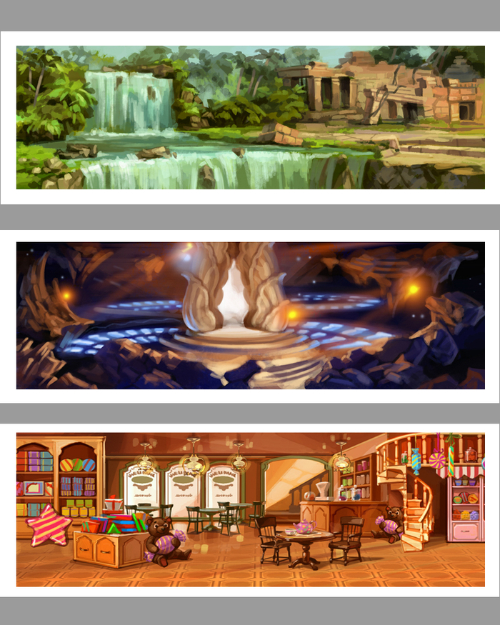 скетчи игровых локаций