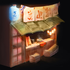 Скетч японского ларька 