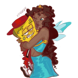 Чернокожая Блум в обнимку со Спанч Бобом-рэпером