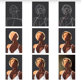 Процесс работы Арт портрет 
