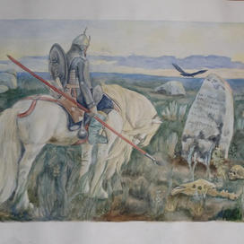 Копия картины Васнецова В.М. "Витязь на распутье"