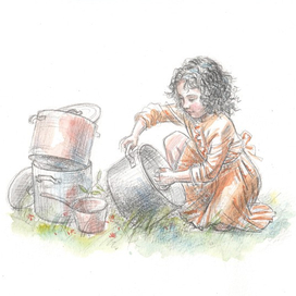 "Динка" В. Осеева. Иллюстрация