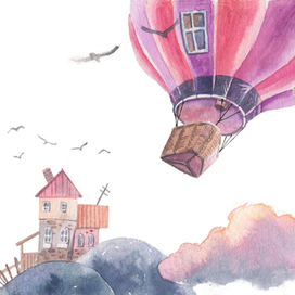 Тучка обнимает воздушный шар