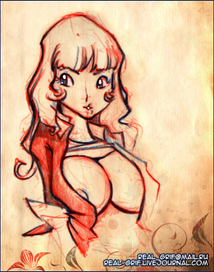 Набросок Красно-Синим карадашом