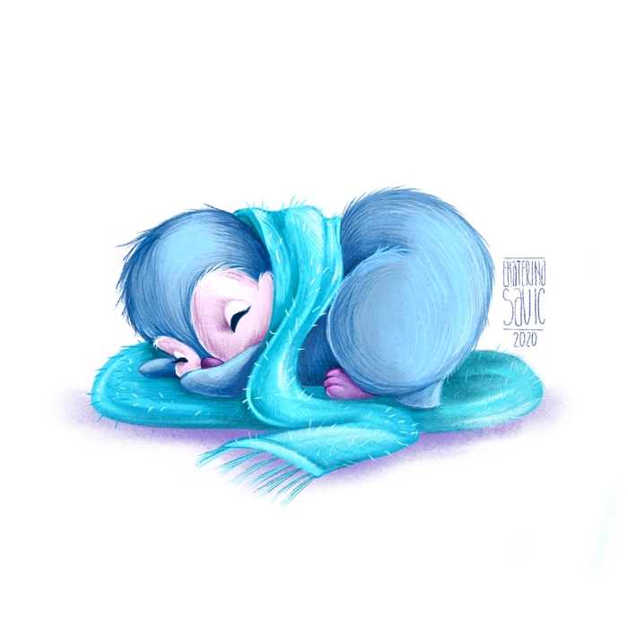 Спящий пингвинёнок 