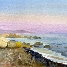 Камни на море. Скоро стемнеет.