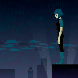 Девушка под дождем