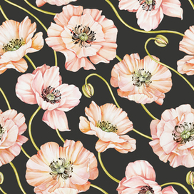 Маки. Бесшовный паттерн. 