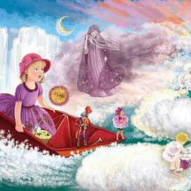 В малиновой лодочке по облакам.