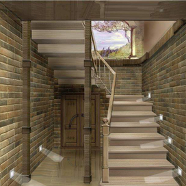 Эскиз лестницы из ясеня