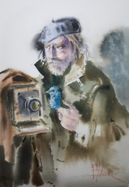 Человек с синей птицей