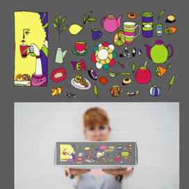 Векторные элементы в чайном стиле