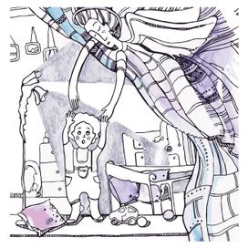 Серия иллюстраций "Ангелы в занавесках"