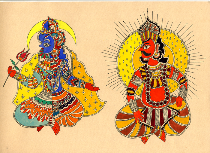 ручная графика для индийской сказки