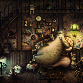 Evening with cat family