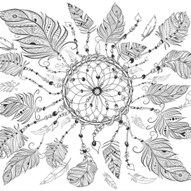 dreamcatcher coloring page for adult