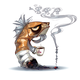 Утро, кофе и сигарета