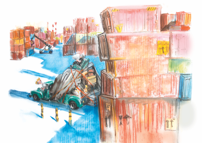 Тим Собакин «Две бабушки и внук», пастель