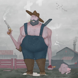 Фан арт к игре Hunt