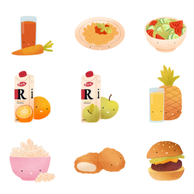 Иконки продуктов для детского меню