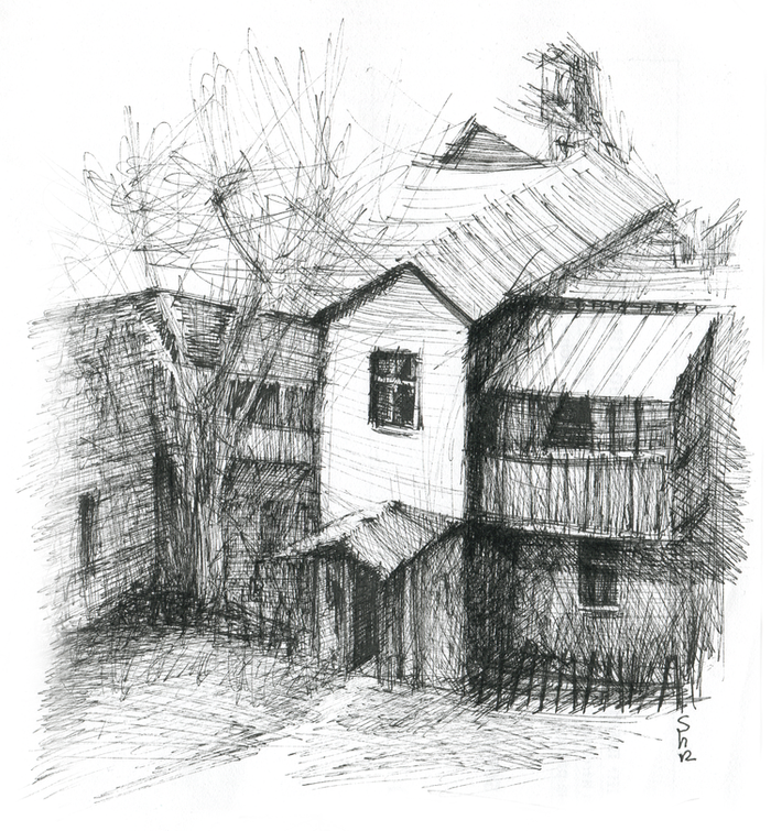 Забытый дворик /набросок/