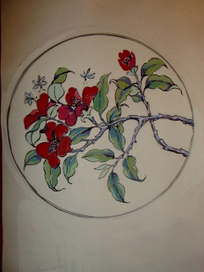 эскиз  для росписи  тарелок
