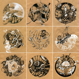 серия работ к "Алисе в стране чудес"