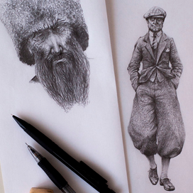 Зарисовка (кавказец и англичанин прошлого века)