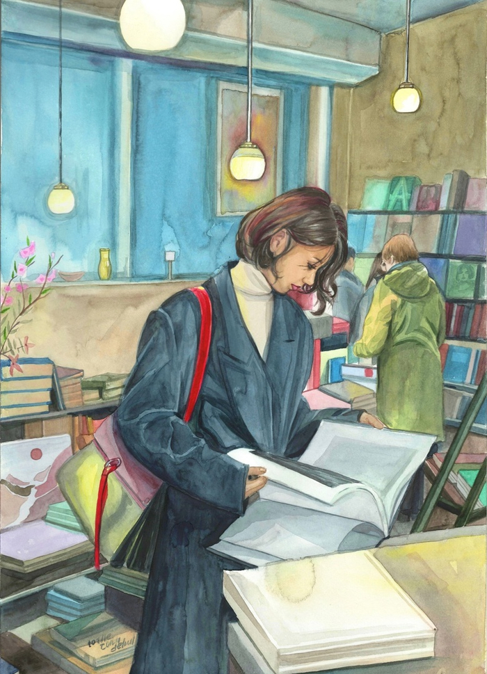 в книжном магазине 