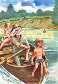 Сборник "Рассказы о войне.К.Паустовский.Илл.к рассказу"."Бакенщик".