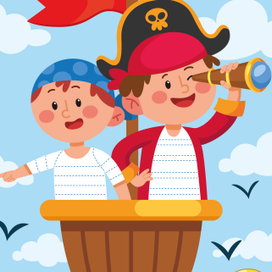 Иллюстрации для книжки "Пираты и сокровища"