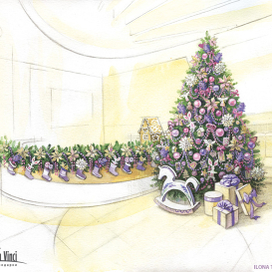 эскиз новогоднего оформления для www.f-d-v.ru