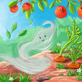 Иллюстрация к детской книге " Сказка про котёнка и щенка"