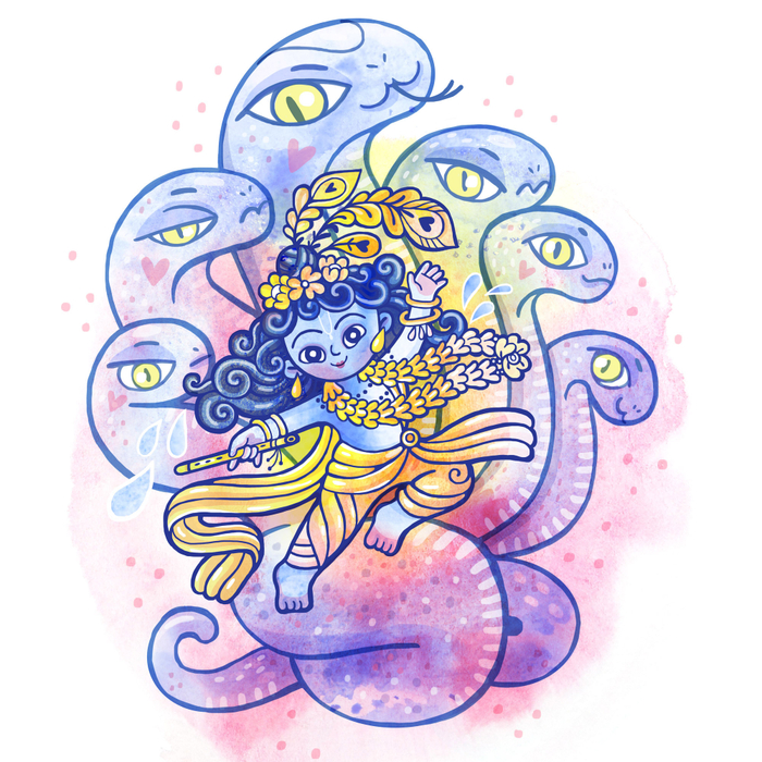 Кришна - победитель змея Калия