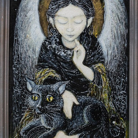 ангел с чёрным котом