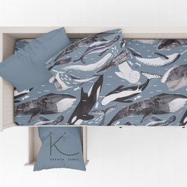 Морской паттерн с китами