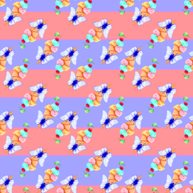 летний паттерн с мороженым