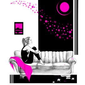 Она нарисовала птицу