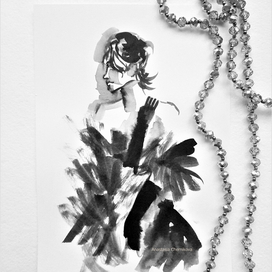 Фэшн-иллюстрация. Модель. 