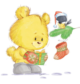 мишка с подарком