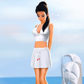 На берегу море