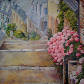 Улочка с гортензиями