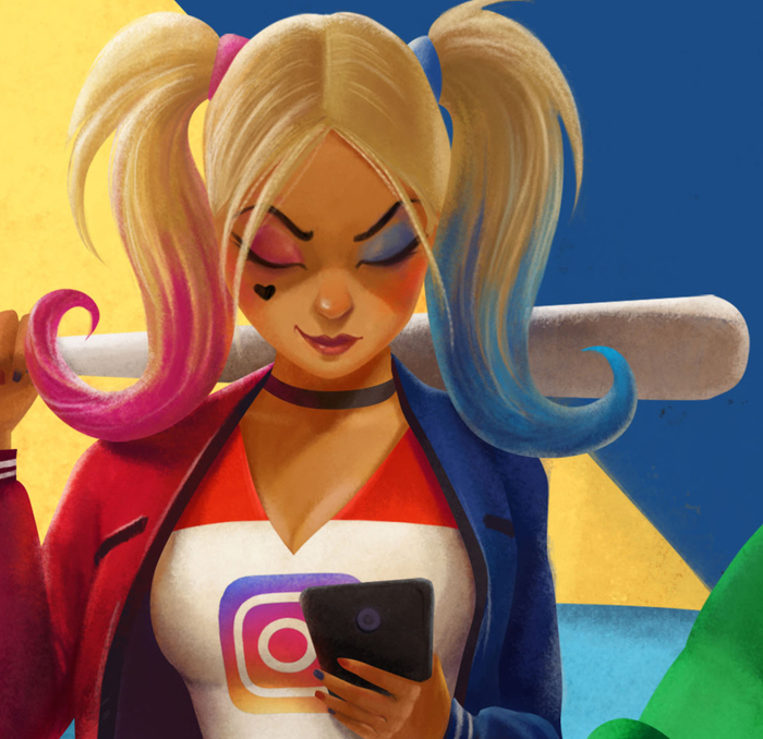 Супергерои сидят в соц.сетях / Харли