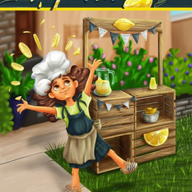 Летняя иллюстрация, лимонад