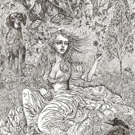 Девушка в траве