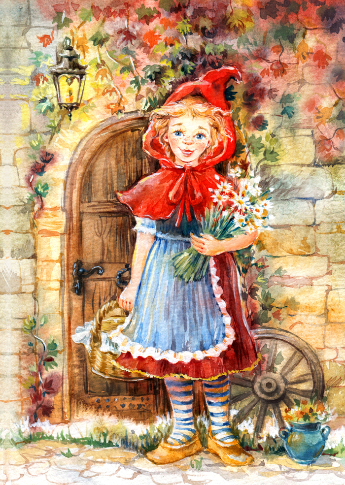 Иллюстрация Красная Шапочка для серии открыток