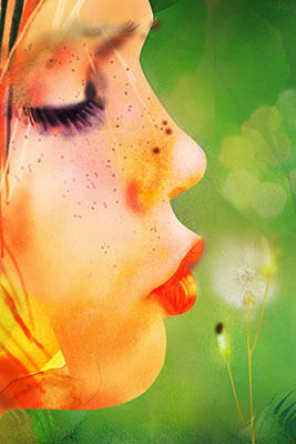 Одуванчик и девочка